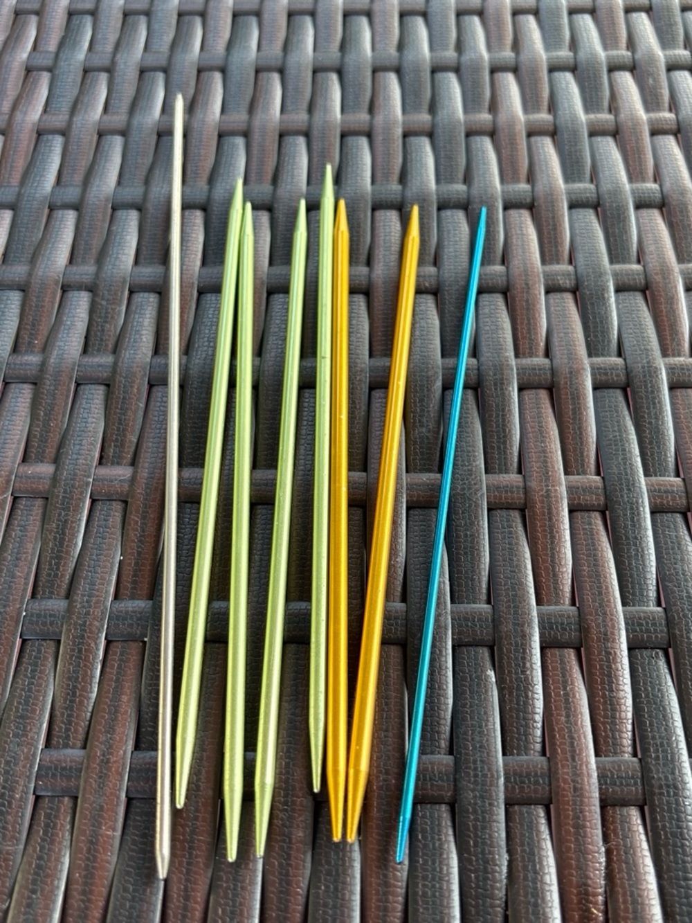 Reusable Metal Cocktail Picks in Green, Gold, Blue